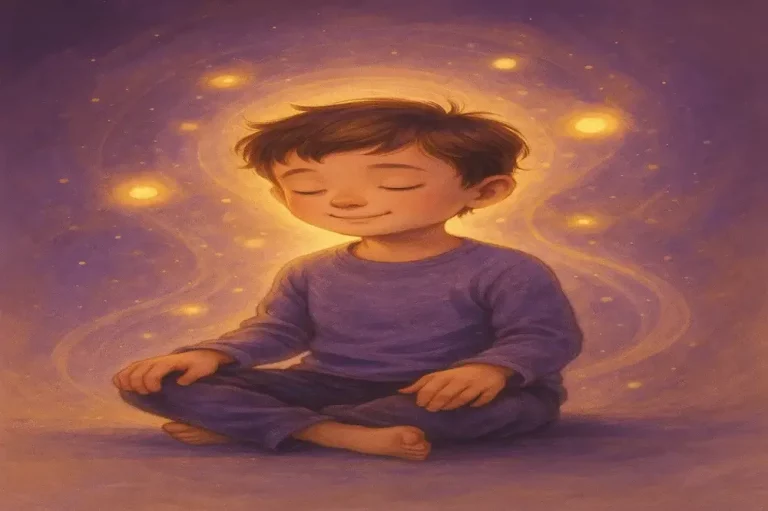 Illustration d’un enfant apaisé, entouré d’une lumière douce symbolisant l’harmonie cérébrale. L’image évoque les bienfaits du Neurofeedback Thérapeutique Cygnet pour aider les enfants à se recentrer, se détendre et mieux gérer leurs émotions.